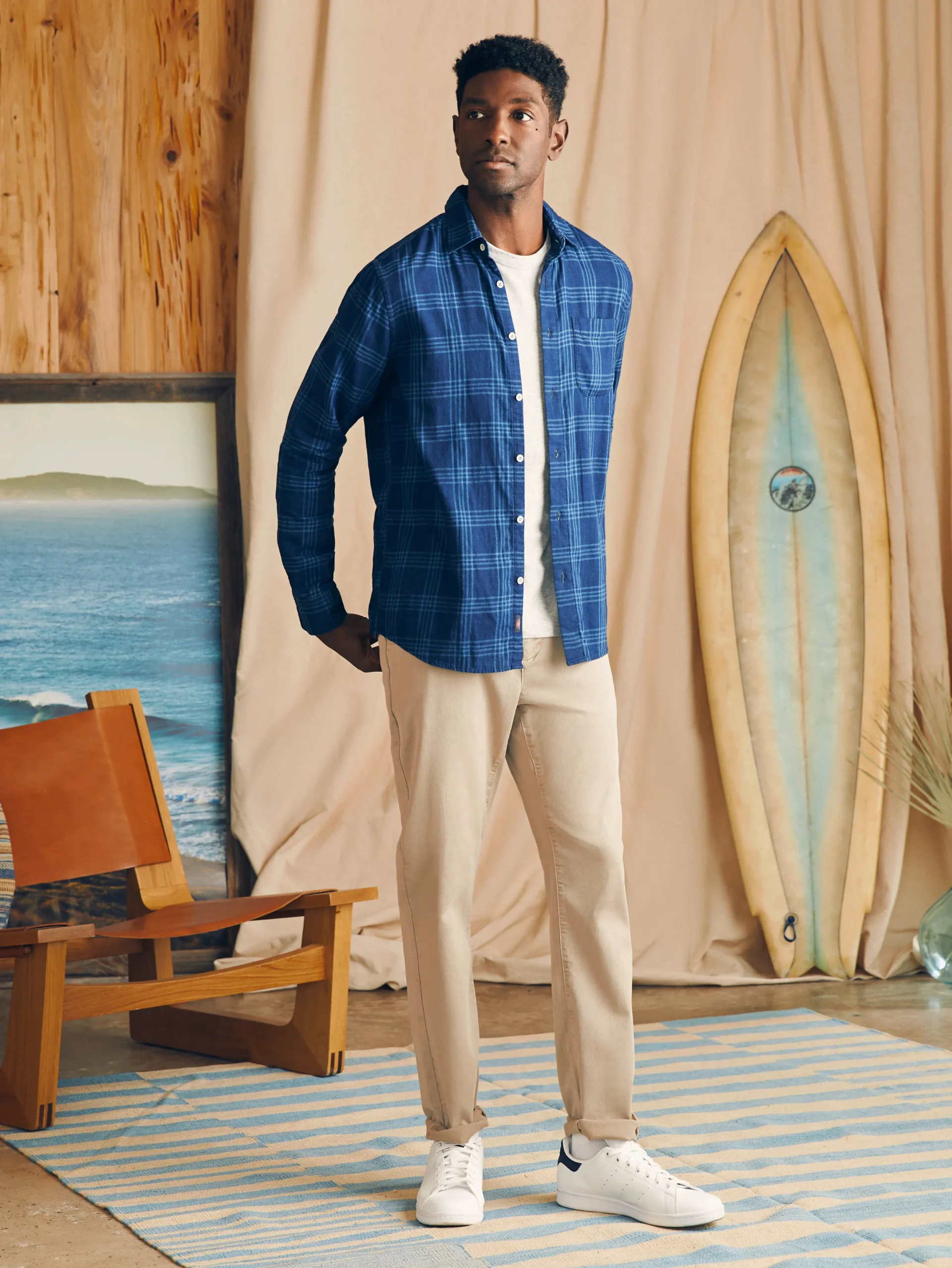 Faherty Brand Sunwashed Chambray Shirt -