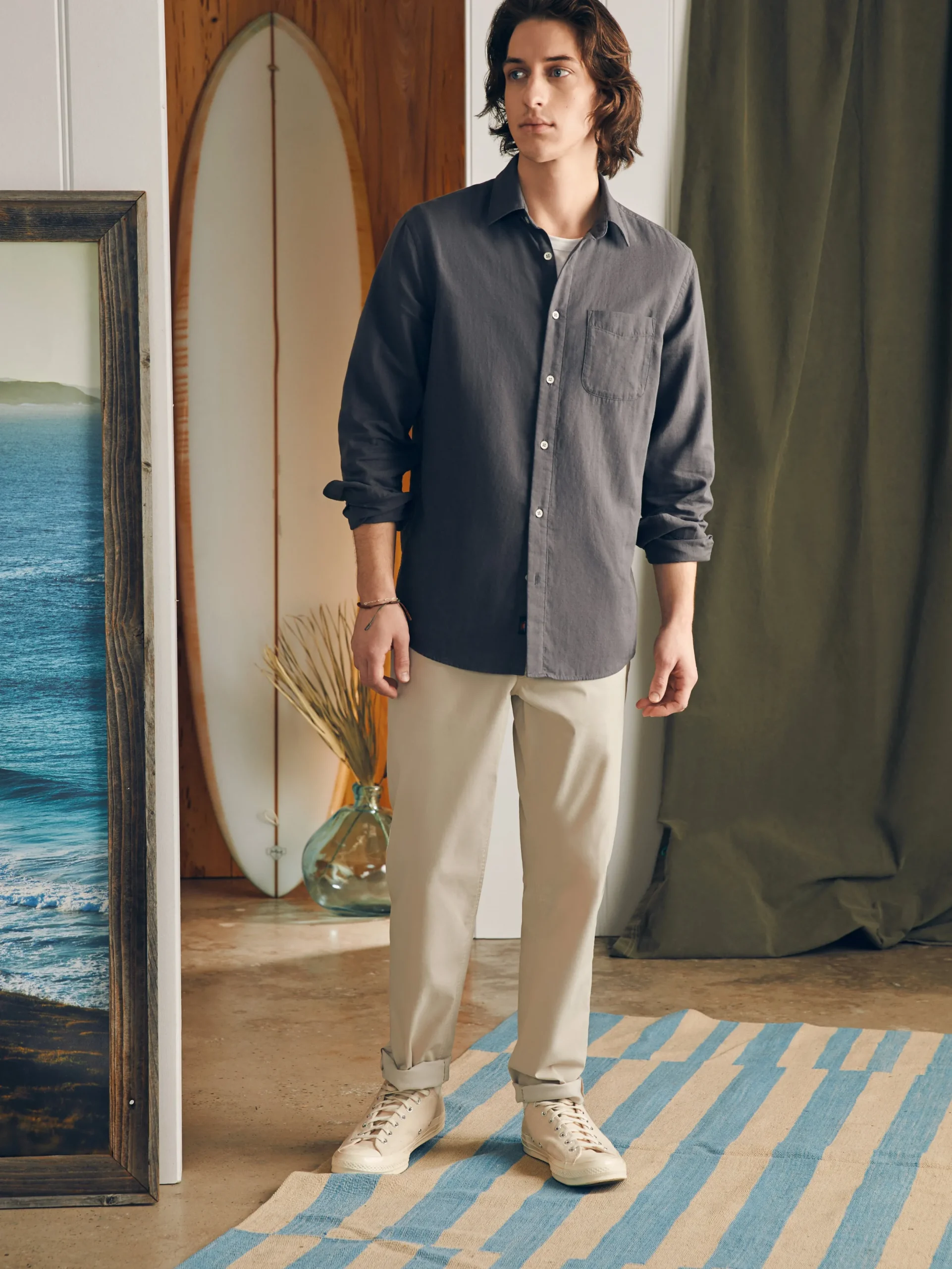 Faherty Brand Sunwashed Chambray Shirt -