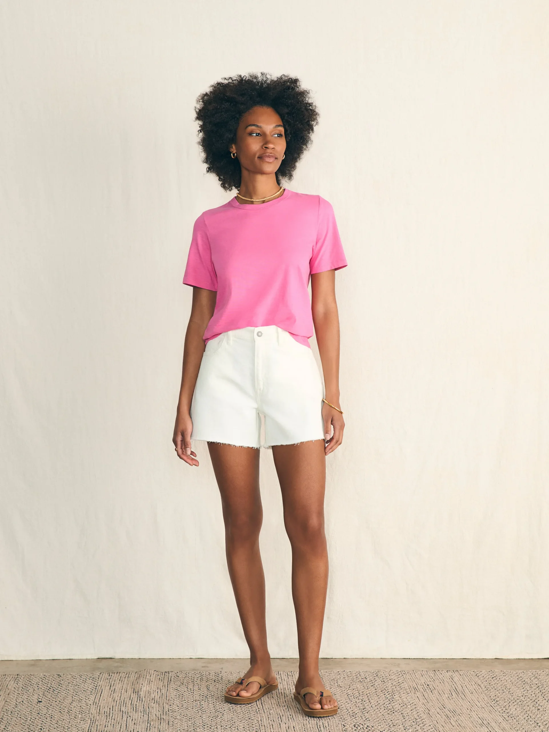 Women Faherty Brand Sunwashed Crew Tee -