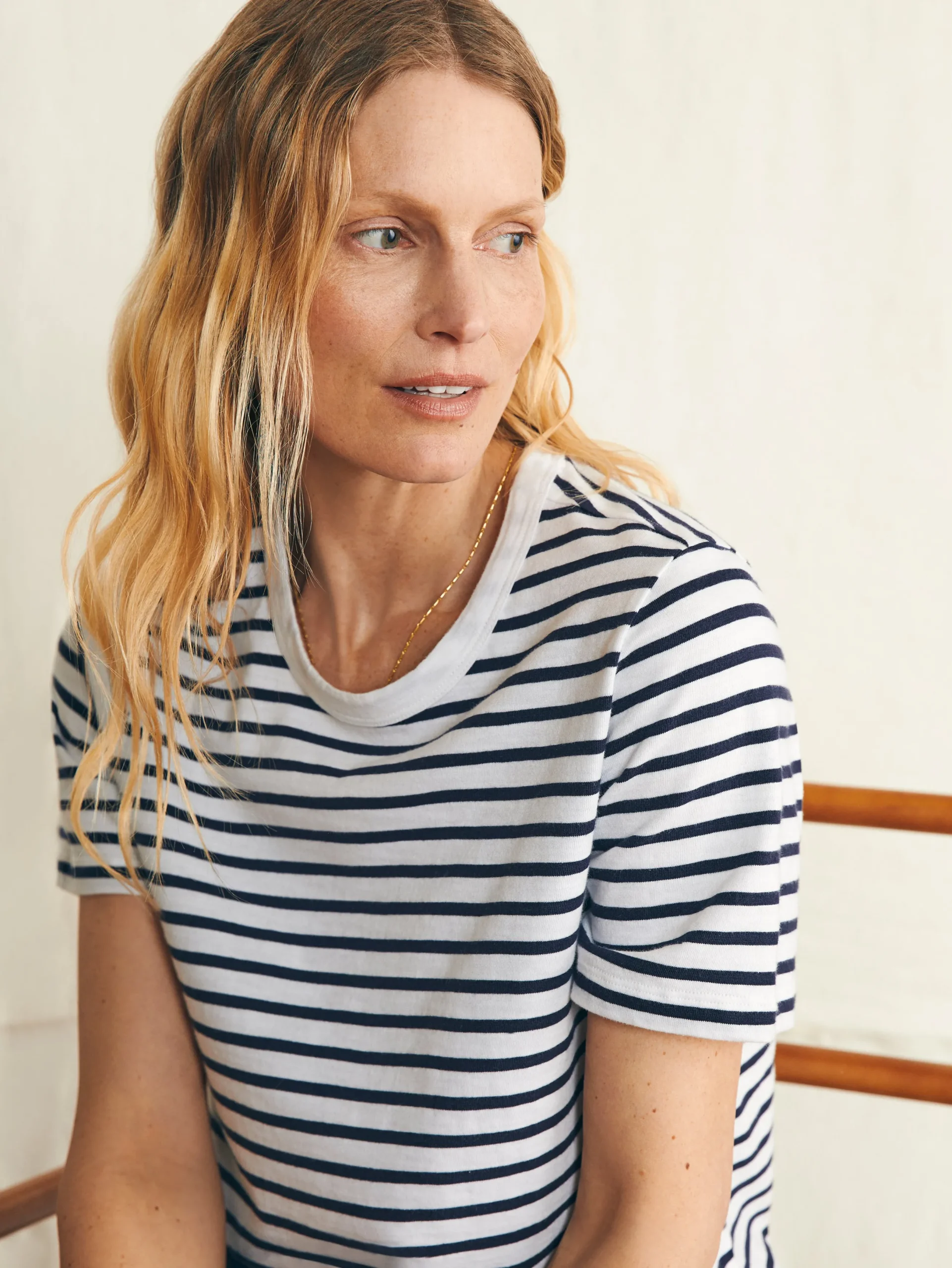 Women Faherty Brand Sunwashed Crew Tee -