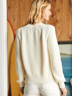 Women Faherty Brand Sunwashed Fisherman Crew Sweater -