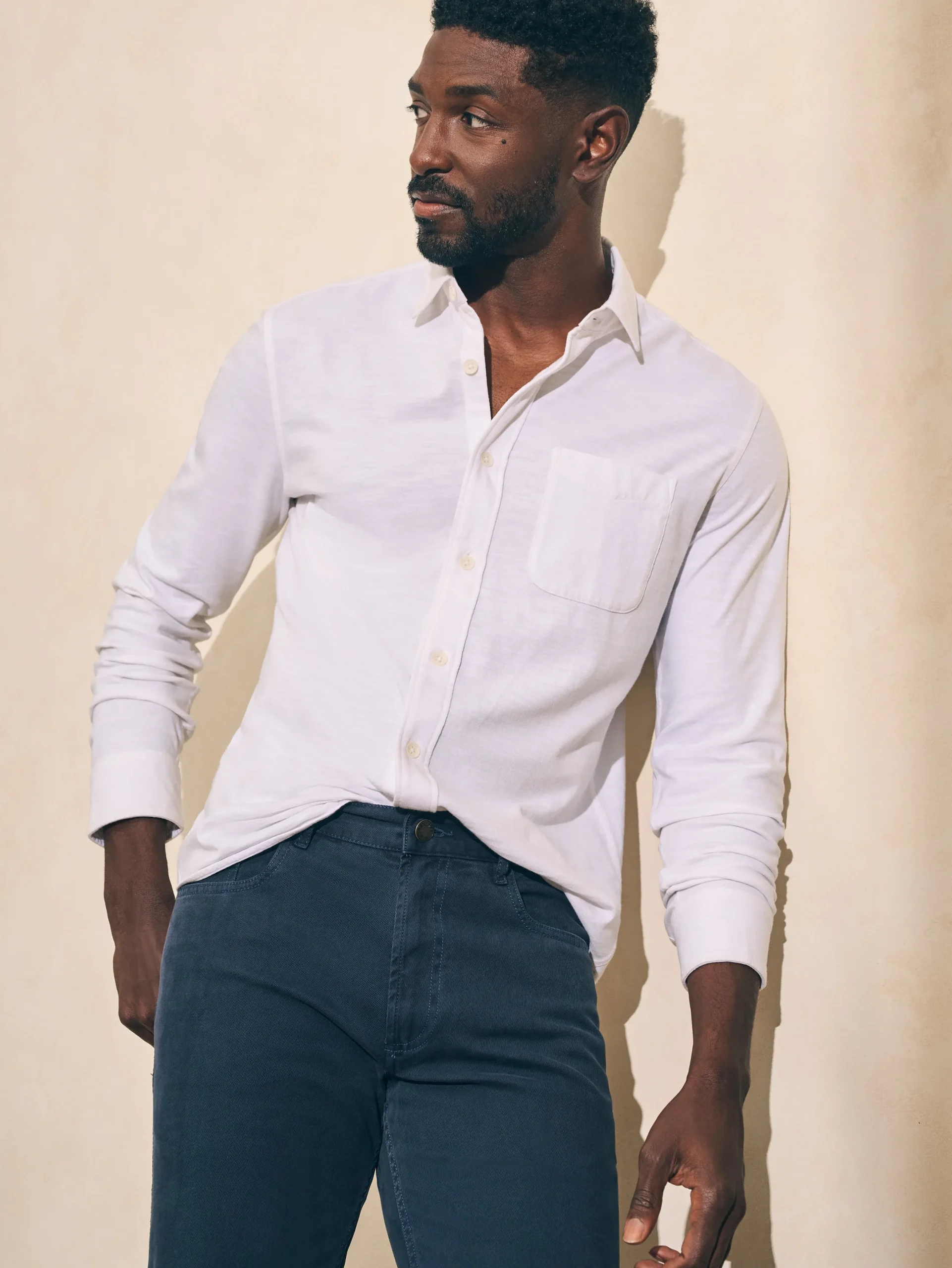 Faherty Brand Sunwashed Knit Shirt (Single Pocket) (Tall) -