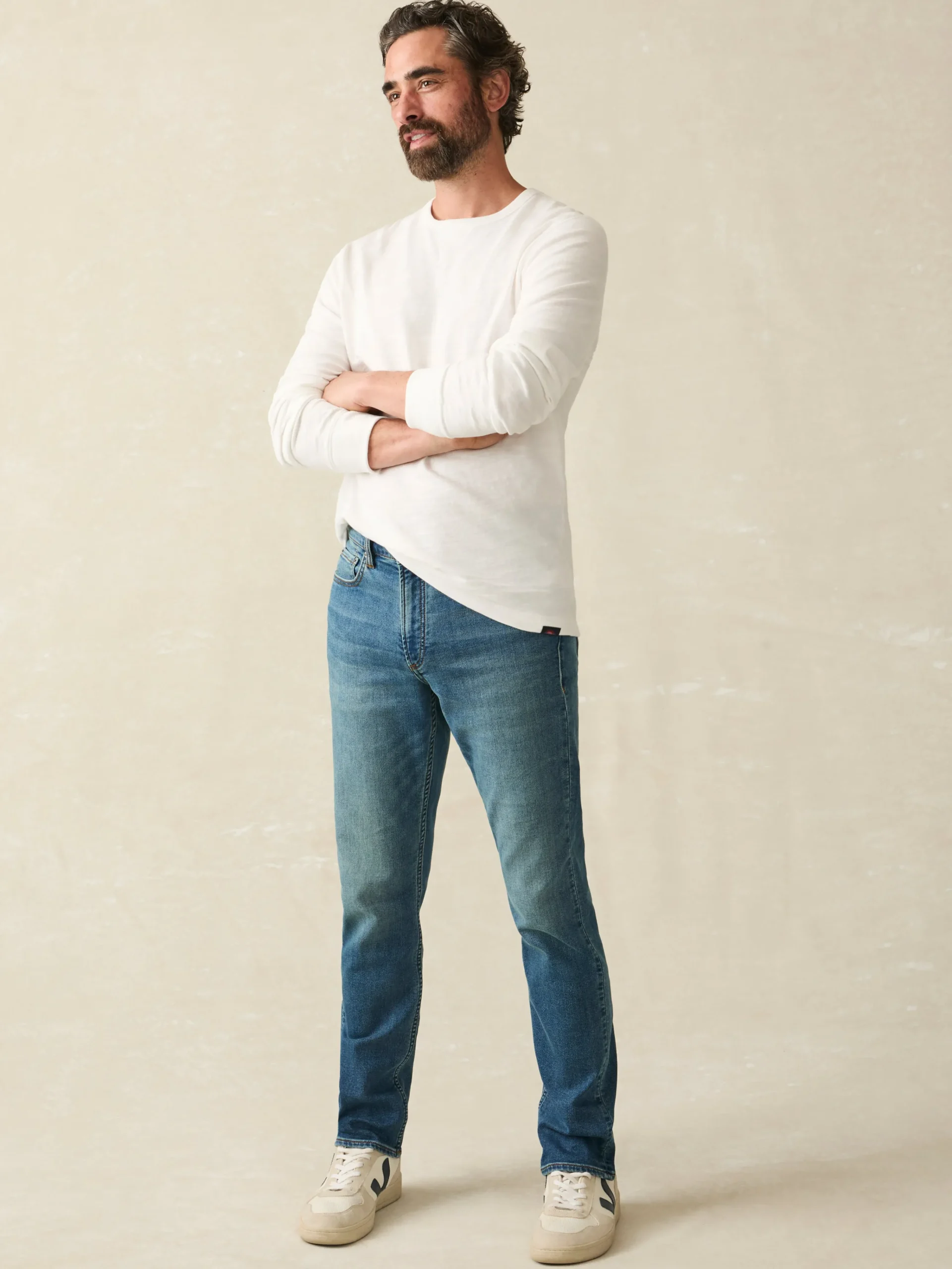 Faherty Brand Sunwashed Slub Crew (Tall) -