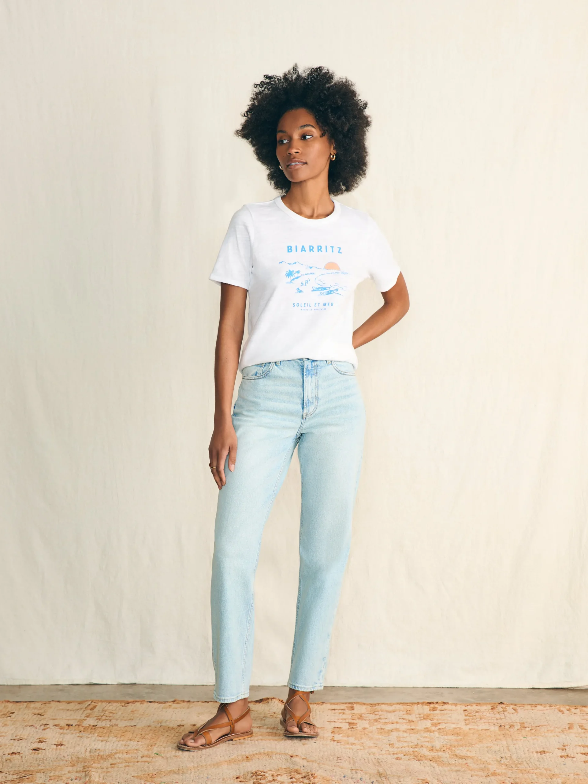 Women Faherty Brand Sunwashed Slub Graphic Tee -