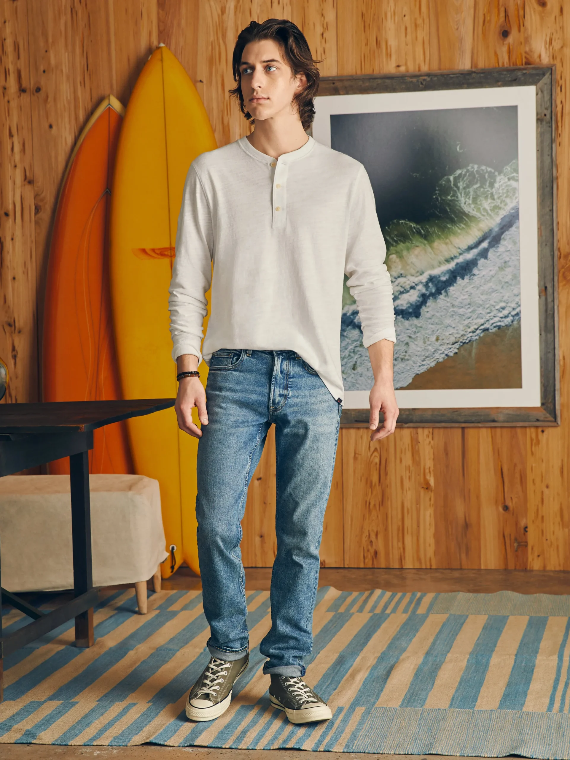 Faherty Brand Sunwashed Slub Henley -