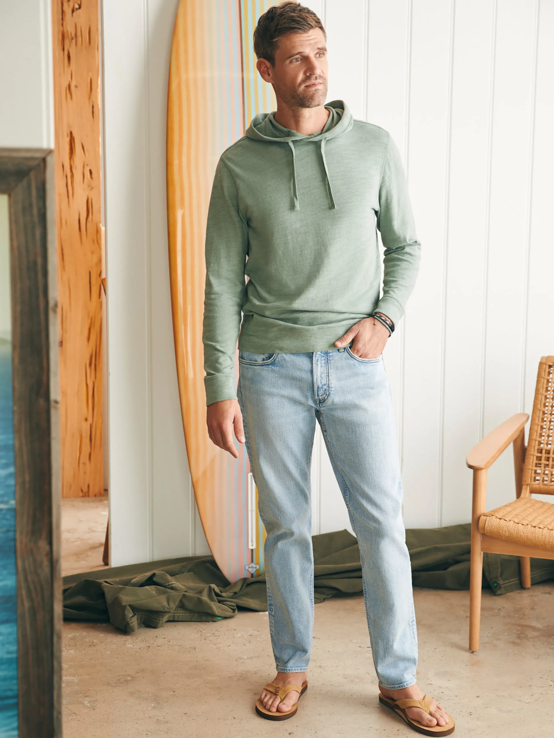 Faherty Brand Sunwashed Slub Hoodie -