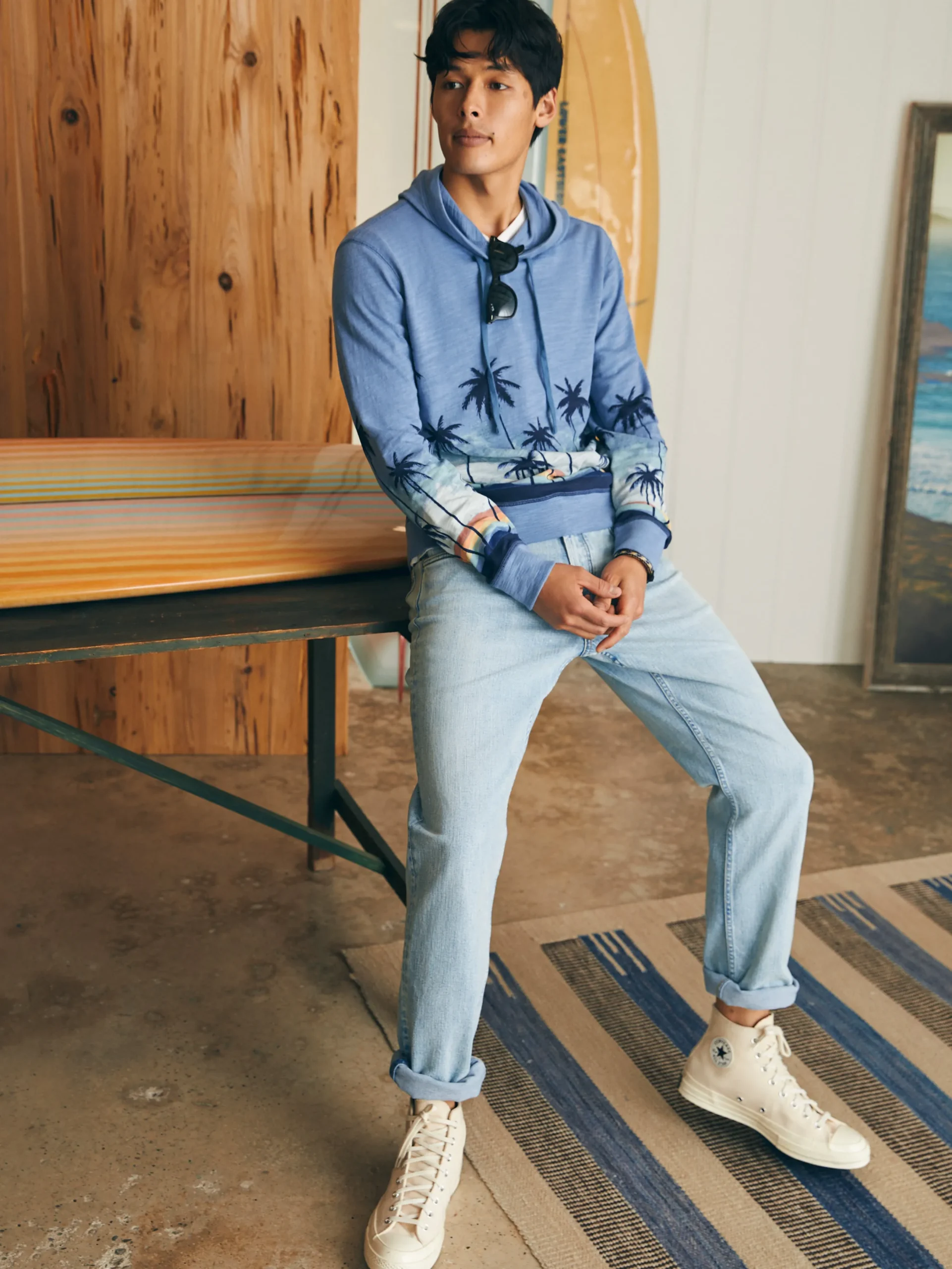 Faherty Brand Sunwashed Slub Hoodie -
