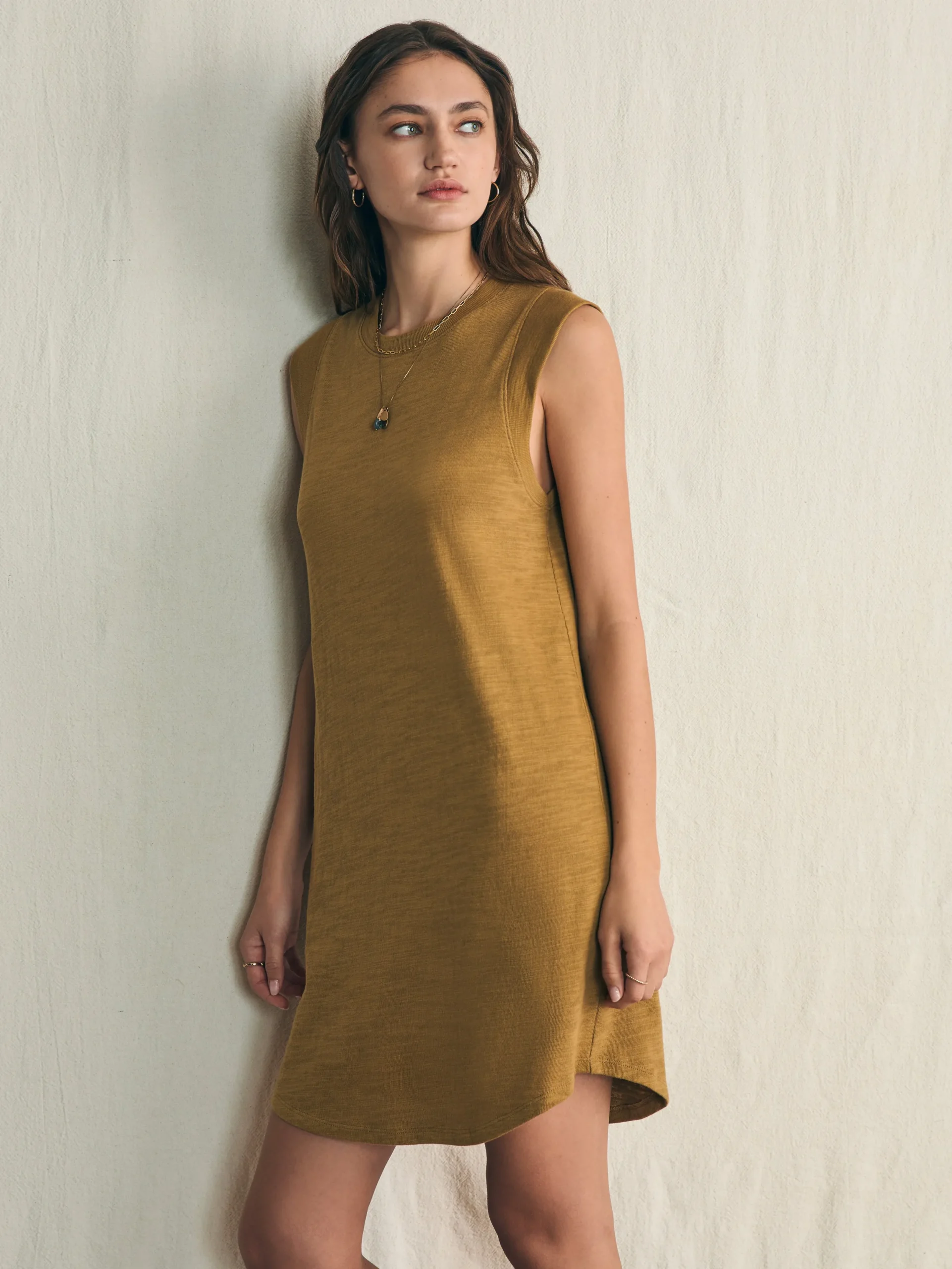 Women Faherty Brand Sunwashed Slub Muscle Dress -