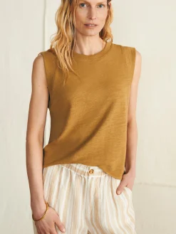 Women Faherty Brand Sunwashed Slub Muscle Tank -