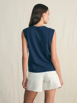 Women Faherty Brand Sunwashed Slub Muscle Tank -