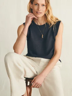 Women Faherty Brand Sunwashed Slub Muscle Tank -