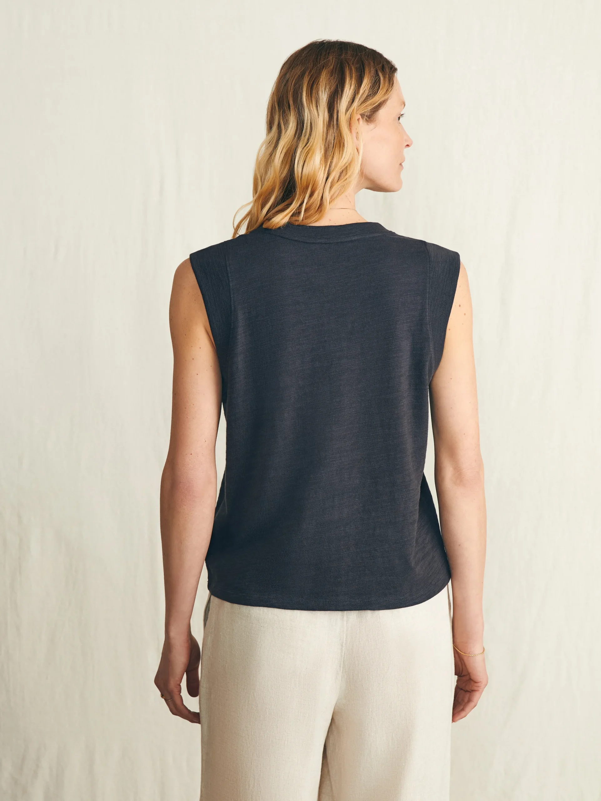 Women Faherty Brand Sunwashed Slub Muscle Tank -