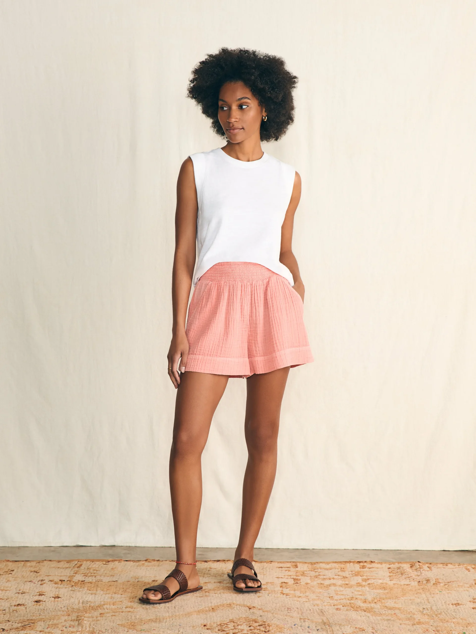 Women Faherty Brand Sunwashed Slub Muscle Tank -
