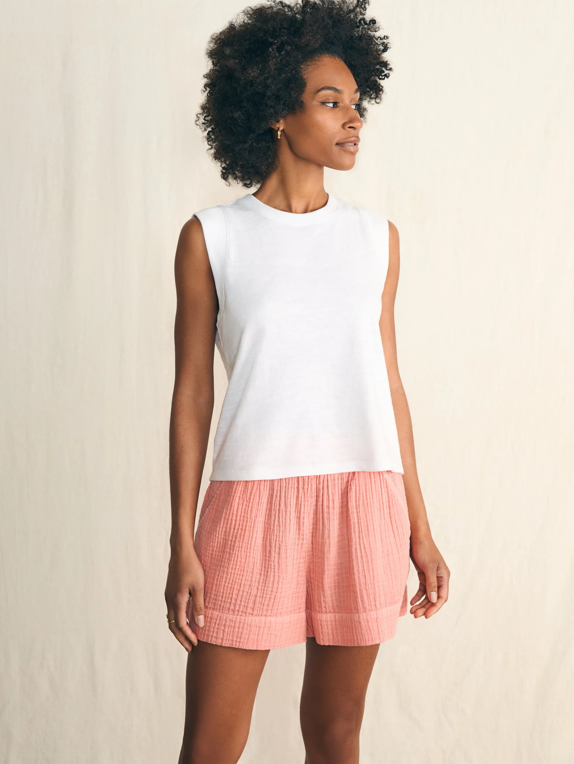 Women Faherty Brand Sunwashed Slub Muscle Tank -