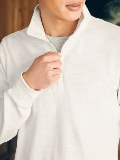 Faherty Brand Sunwashed Slub Quarter Zip (Tall) -