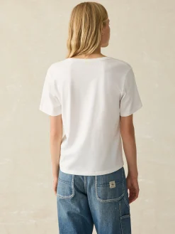 Women Faherty Brand Sunwashed V-Neck Tee -