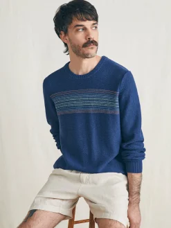 Faherty Brand Surf Stripe Crew Sweater -