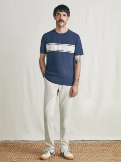 Faherty Brand Surf Stripe Sunwashed Pocket Tee -
