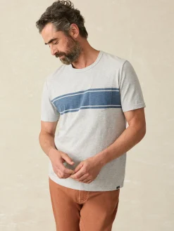 Faherty Brand Surf Stripe Sunwashed Pocket Tee -
