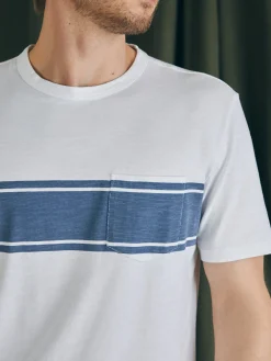 Faherty Brand Surf Stripe Sunwashed Pocket Tee -
