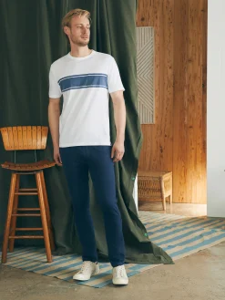 Faherty Brand Surf Stripe Sunwashed Pocket Tee -