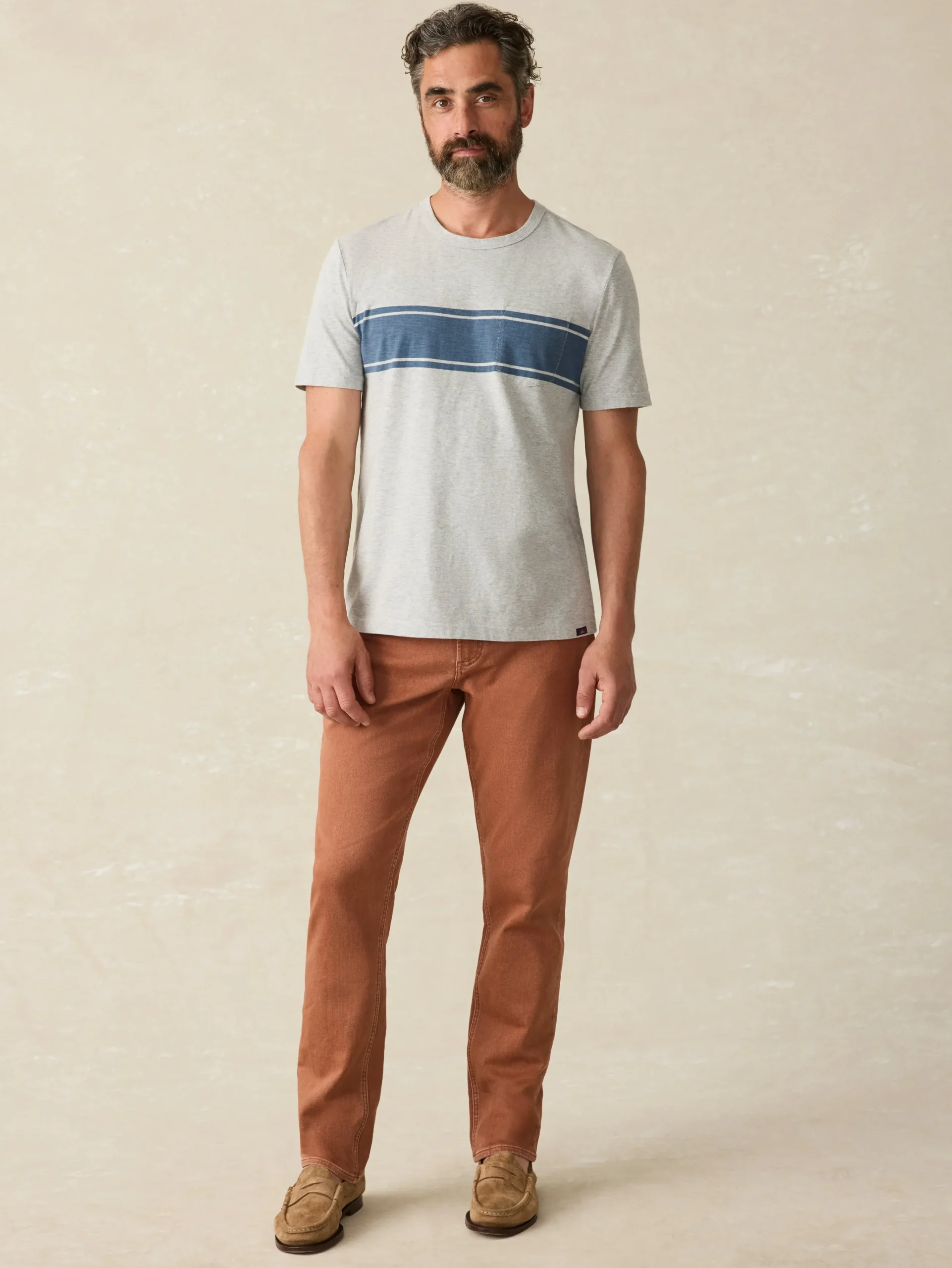 Faherty Brand Surf Stripe Sunwashed Tee (Tall) -