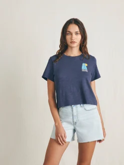 Women Faherty Brand Surfrider Sunwashed Cropped Tee -