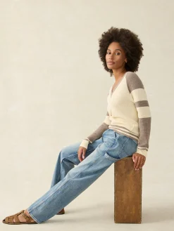 Women Faherty Brand Throwback V-Neck -