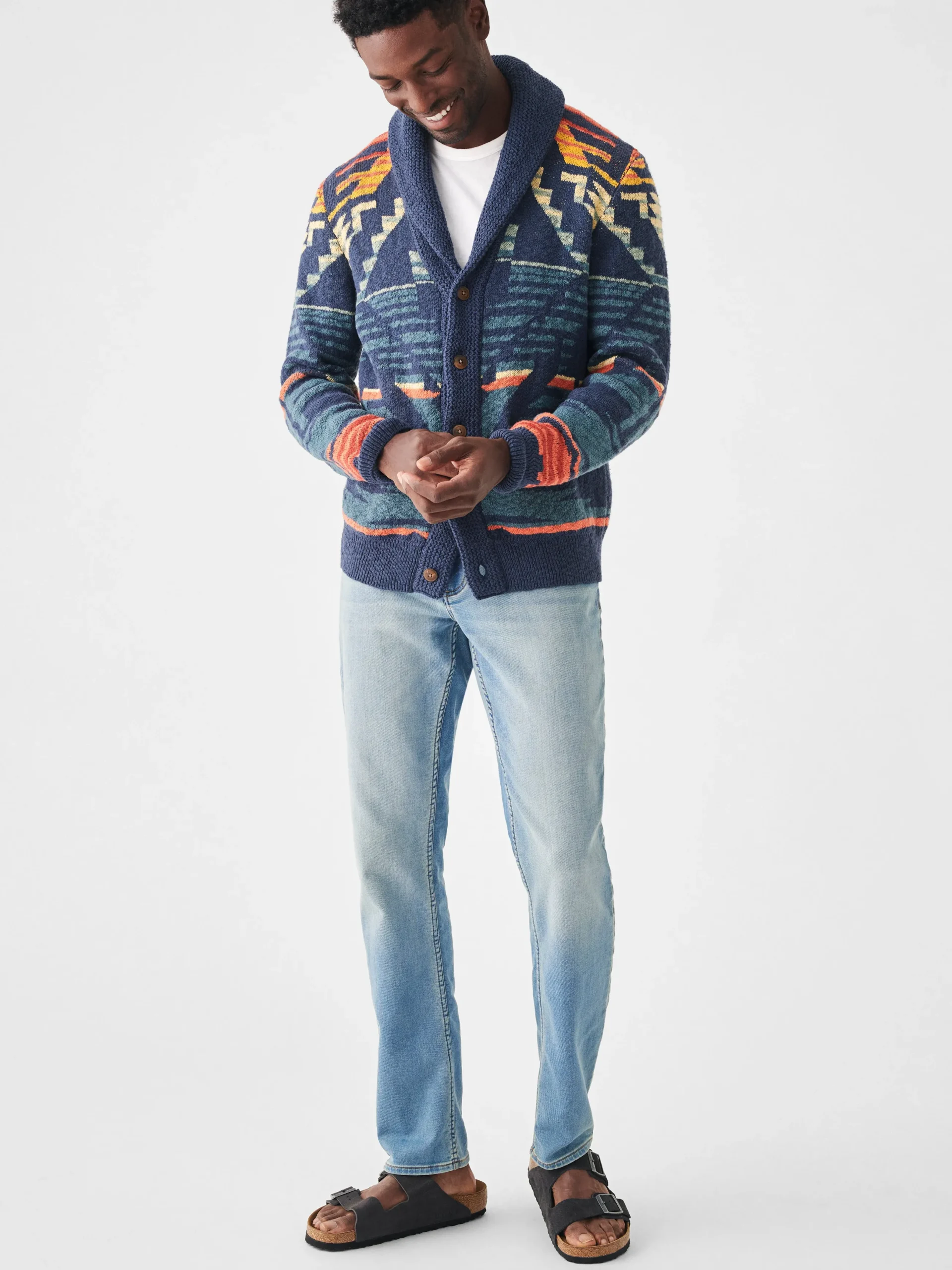 Faherty Brand Thunder Voice Eagle Cardigan -