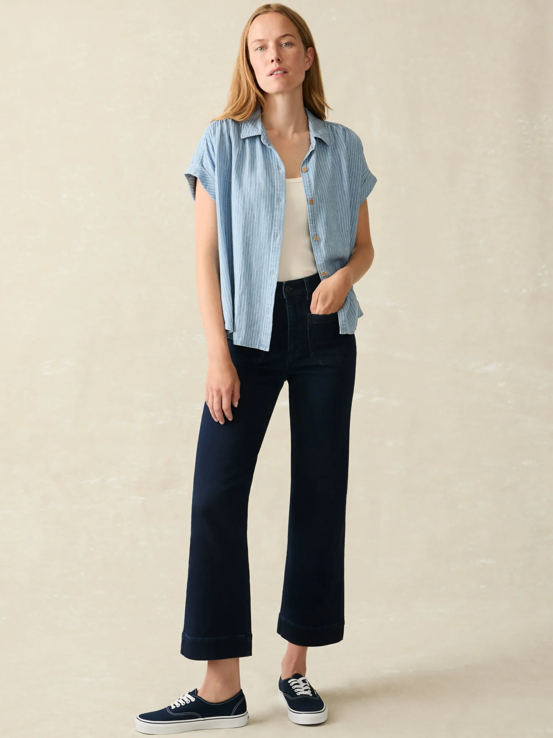 Women Faherty Brand Tried & True Breeze Shirt -