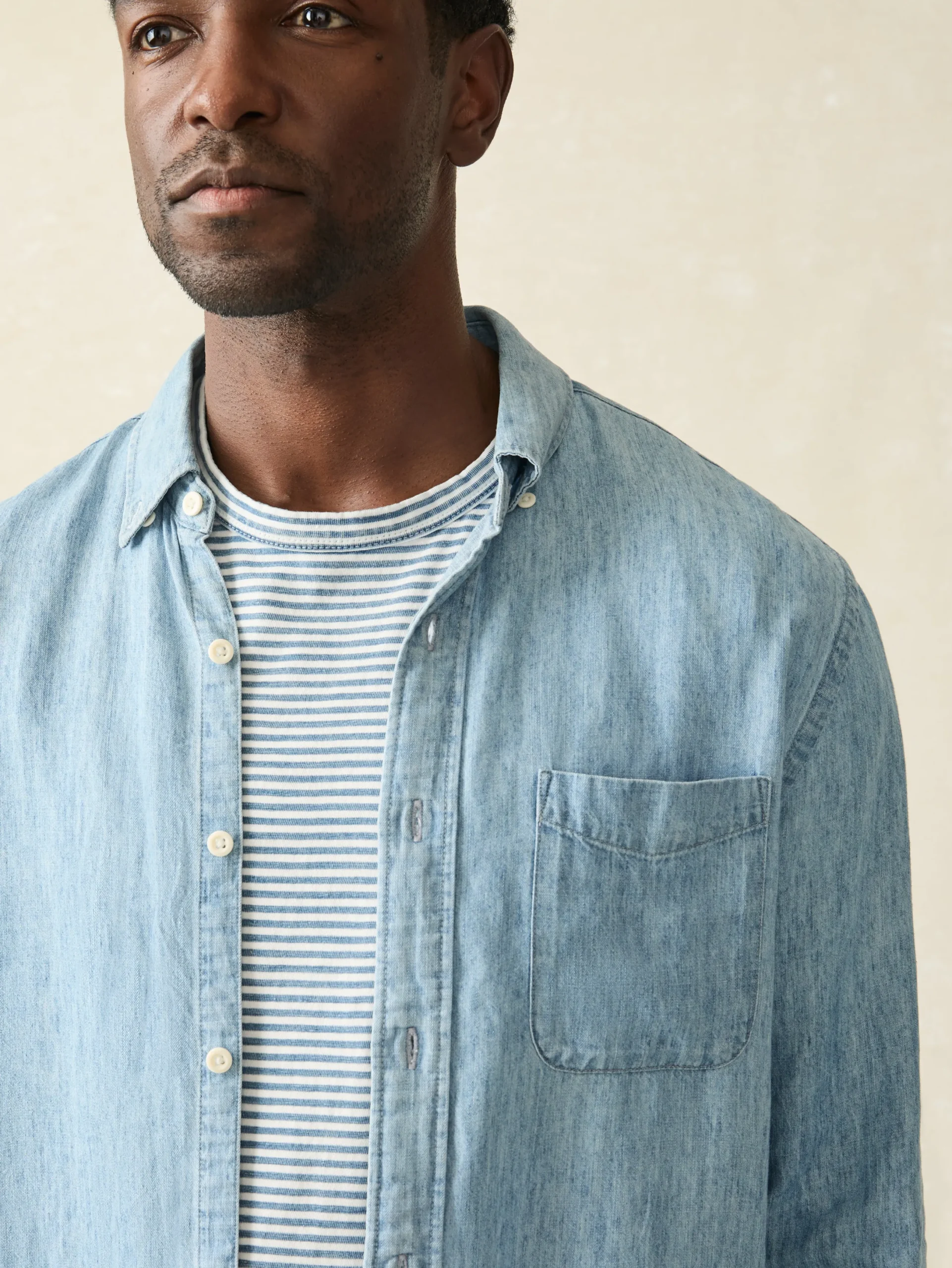 Faherty Brand Tried & True Chambray Shirt (Tall) -