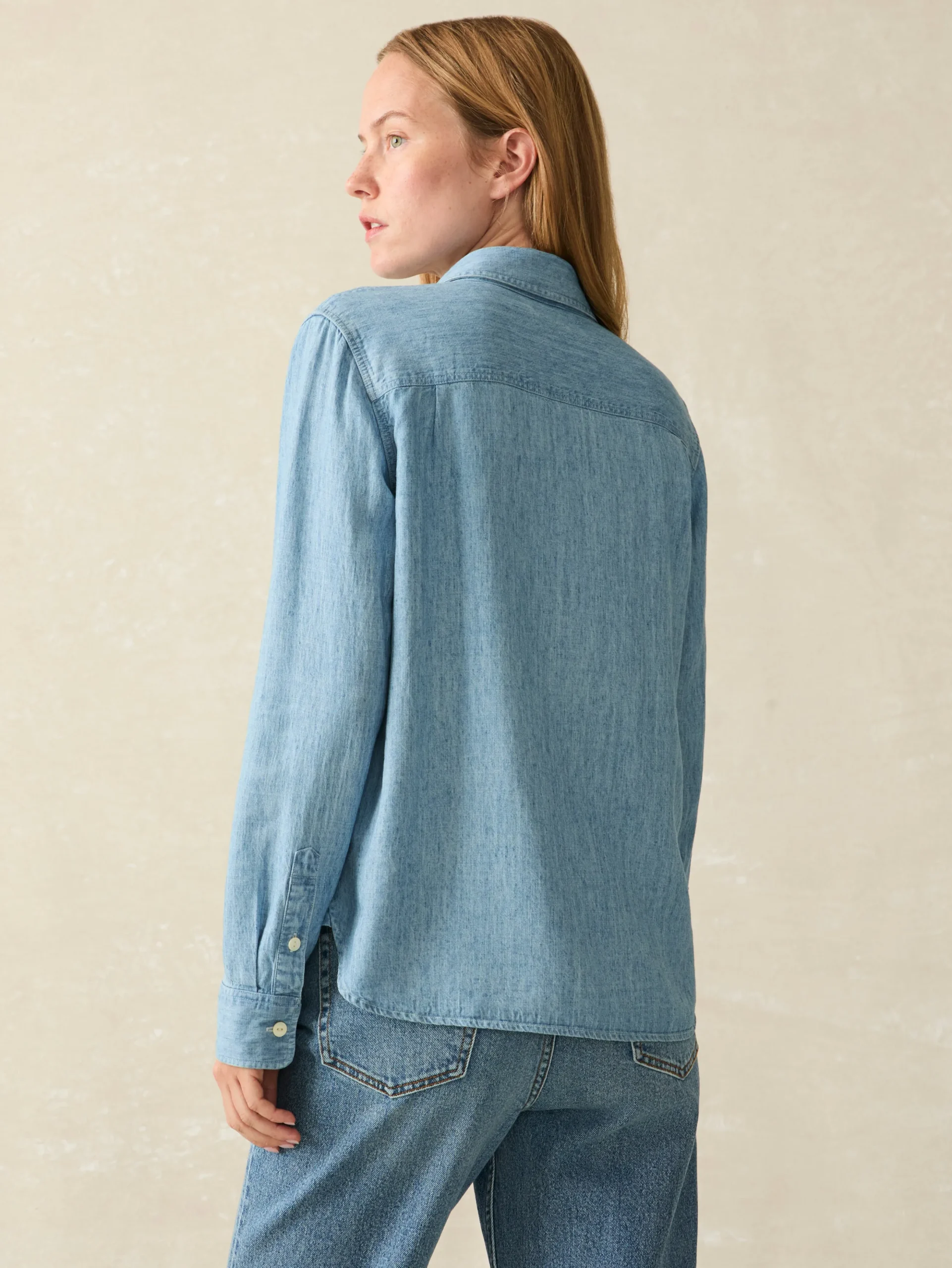 Women Faherty Brand Tried & True Chambray Shirt -