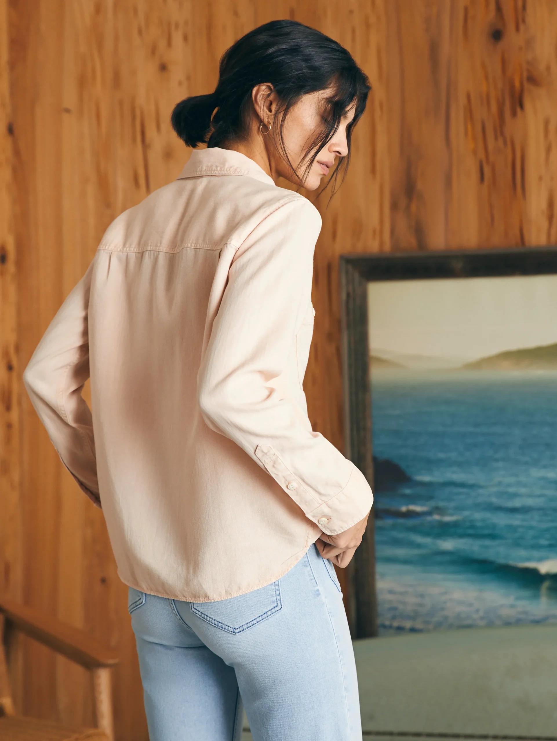 Women Faherty Brand Tried & True Chambray Shirt -