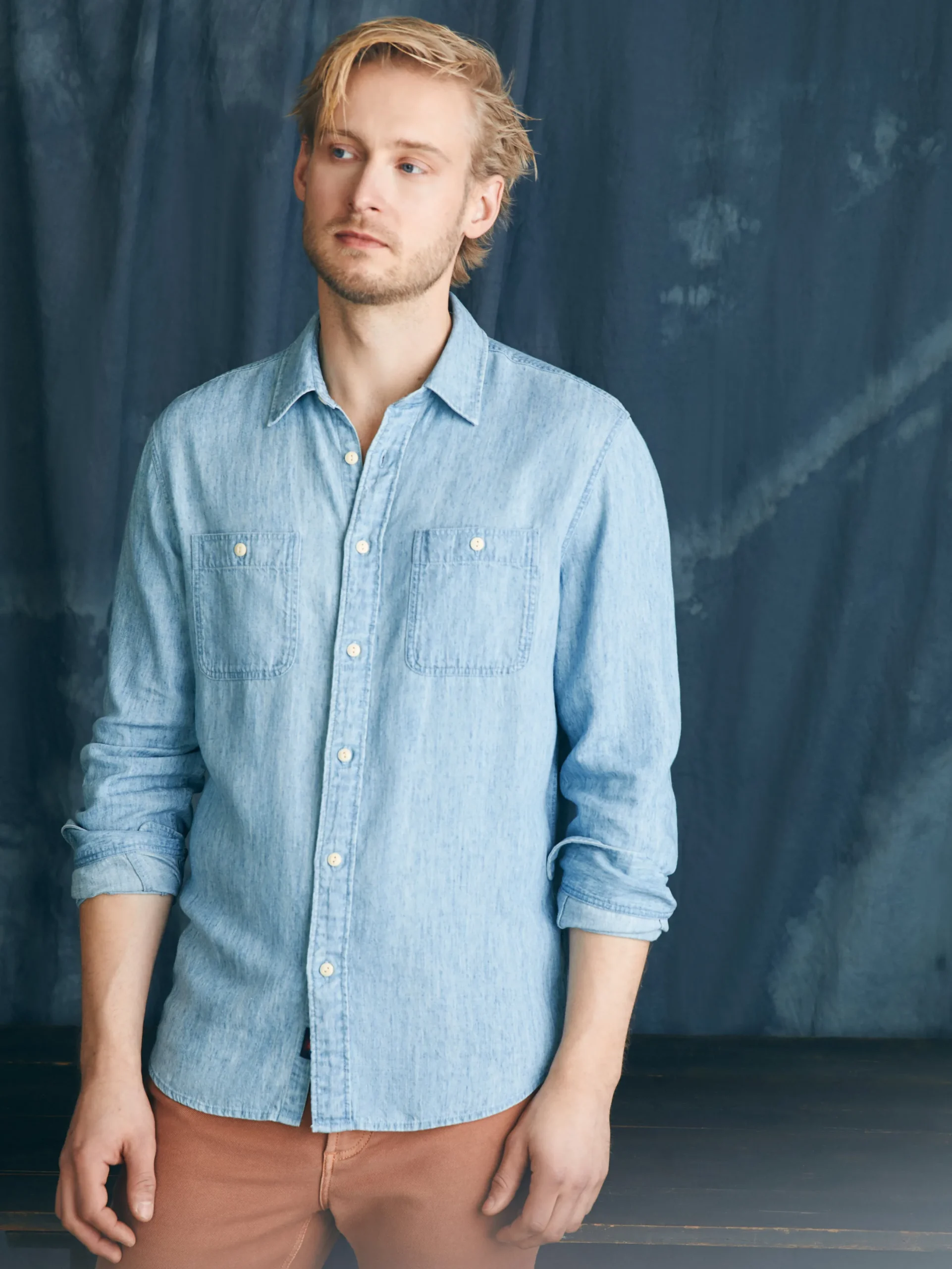 Faherty Brand Tried & True Chambray Workshirt -