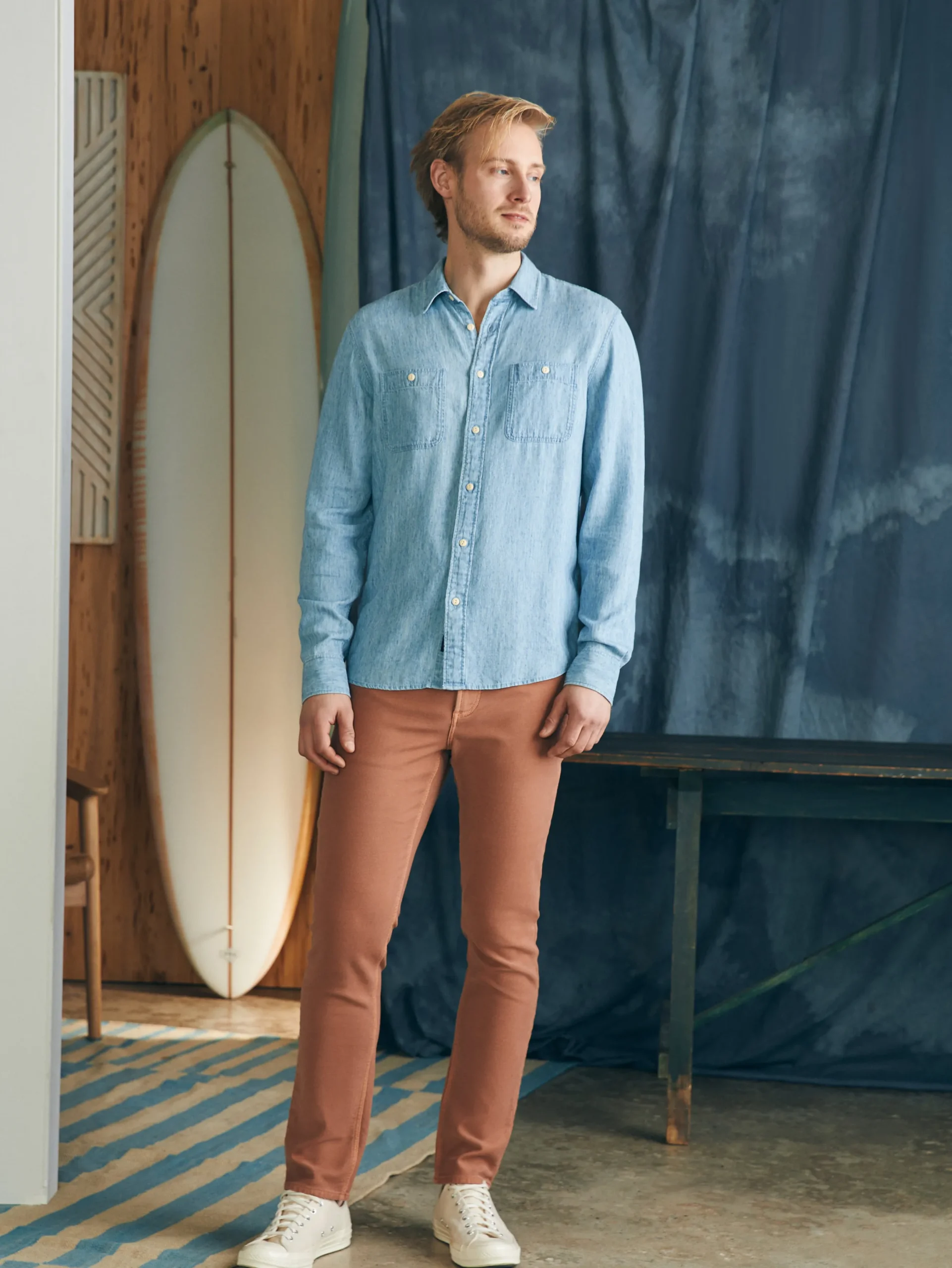 Faherty Brand Tried & True Chambray Workshirt -