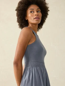 Women Faherty Brand Tropical Cotton Ribbed Tank Dress -